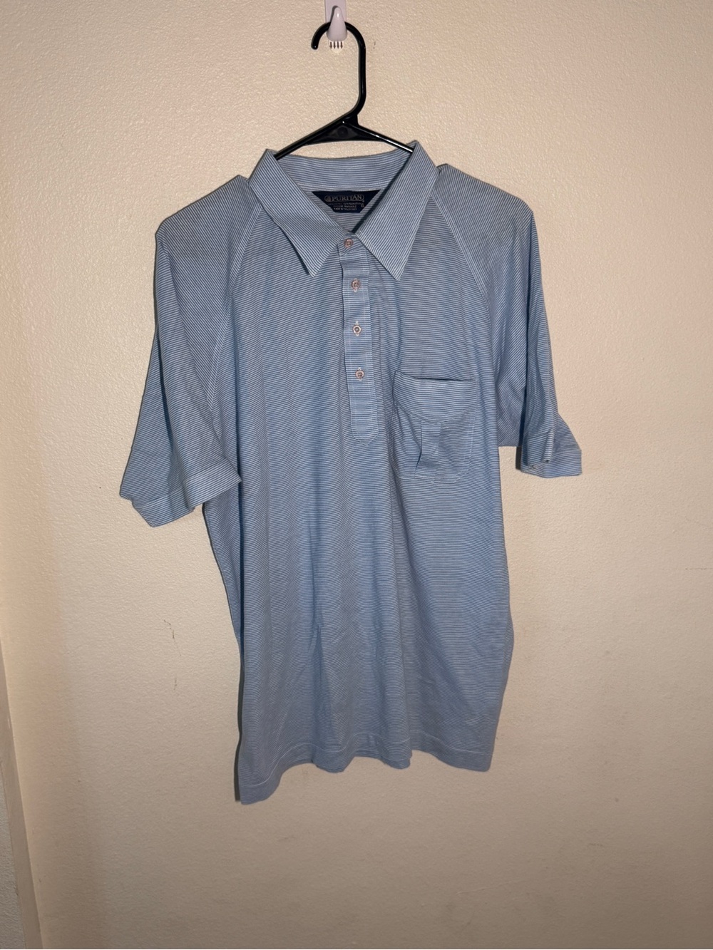 Puritan Light Blue Men's Polo Shirt with Chest Pocket